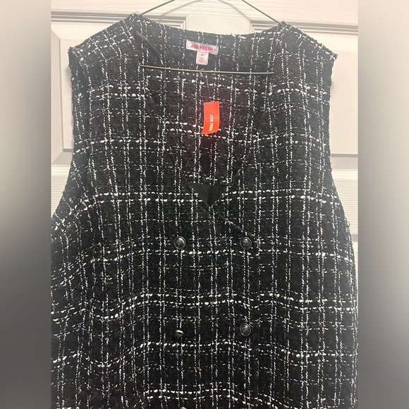 NWT Joe Fresh sleeveless tweed double breasted dress - Picture 5 of 9